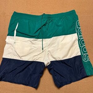 Adidas Swim Trunks Mens Large Multi Color Vintage Style Colorblock Mesh Lined